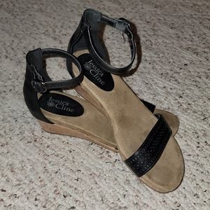 Jessica Cline Black Wedge Espadrilles